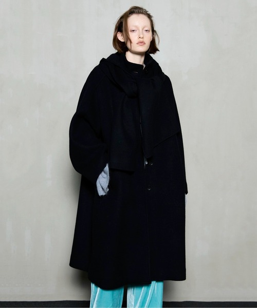 MAISON SPECIAL(メゾンスペシャル)の「Hood Muffler Coat / フードマフラーコート(その他アウター・レディース・ブラック/グレー/ブラウン・FREE)」の6枚目の写真
