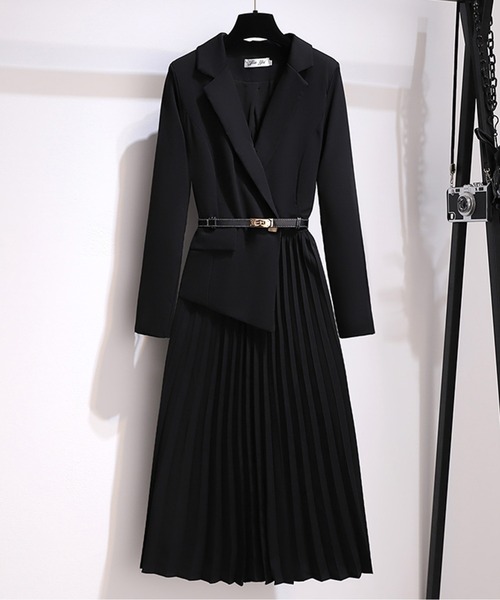 AMAJI(アマジ)の「アシメテーラードジャケットプリーツワンピース(ワンピース・レディース・アイボリー/ブラック・MEDIUM/LARGE)」の13枚目の写真