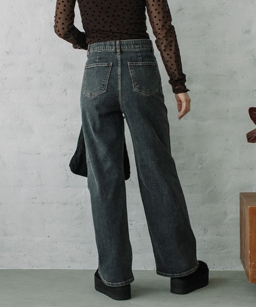 Flugge（フラッジー）の「フロントポケットストレッチデニムパンツ（デニムパンツ・レディース・ブルー/ブラック・MEDIUM/SMALL）」の4枚目の写真