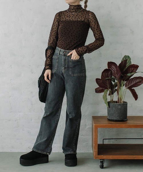 Flugge（フラッジー）の「フロントポケットストレッチデニムパンツ（デニムパンツ・レディース・ブルー/ブラック・MEDIUM/SMALL）」の5枚目の写真