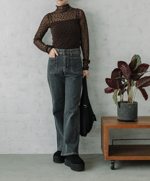 Flugge（フラッジー）の「フロントポケットストレッチデニムパンツ（デニムパンツ・レディース・ブルー/ブラック・MEDIUM/SMALL）」の8枚目の写真