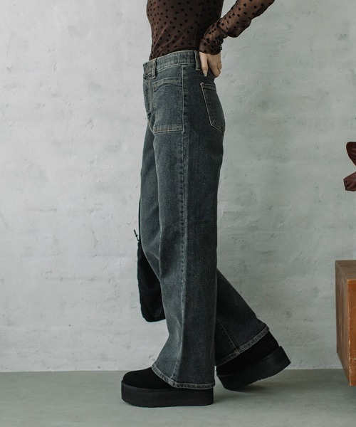 Flugge（フラッジー）の「フロントポケットストレッチデニムパンツ（デニムパンツ・レディース・ブルー/ブラック・MEDIUM/SMALL）」の11枚目の写真