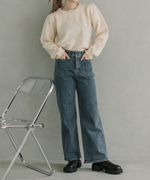 Flugge（フラッジー）の「フロントポケットストレッチデニムパンツ（デニムパンツ・レディース・ブルー/ブラック・MEDIUM/SMALL）」の13枚目の写真