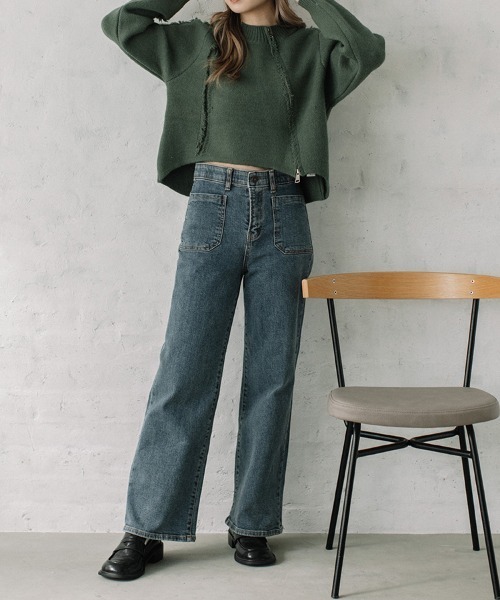 Flugge（フラッジー）の「フロントポケットストレッチデニムパンツ（デニムパンツ・レディース・ブルー/ブラック・MEDIUM/SMALL）」の21枚目の写真