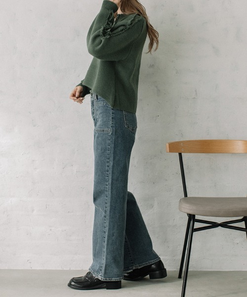 Flugge（フラッジー）の「フロントポケットストレッチデニムパンツ（デニムパンツ・レディース・ブルー/ブラック・MEDIUM/SMALL）」の22枚目の写真