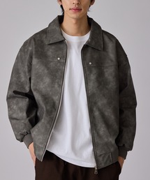 ALL RUNS（オールランズ）の「リベット付き フェイクレザージャケット（ブルゾン）」