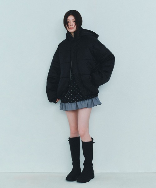 Heather(ヘザー)の「HOLiC 中綿フードブルゾン 598411(ダウンジャケット/コート・レディース・オフホワイト/ブラック系その他・FREE)」の5枚目の写真