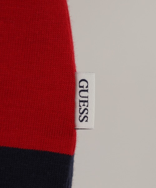 GUESS JEANS(ゲスジーンズ)の「GUESS JEANS GJ CN SS REG STRIPED WITH EMB ゲス ラガー半袖Tシャツ(Tシャツ/カットソー・メンズ・レッド/ブルー・S/XL/XXL/M/L)」の8枚目の写真