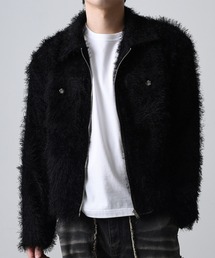 BENUSTA（ベヌスタ）の「A'GEM/9 × .kom 『BENUSTA/ベヌスタ』Shaggy Fur Zip-Up Jacket/シャギーファージップアップジャケット（ブルゾン）」