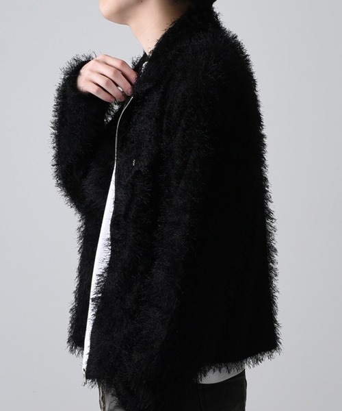 BENUSTA（ベヌスタ）の「A'GEM/9 × .kom 『BENUSTA/ベヌスタ』Shaggy Fur Zip-Up Jacket/シャギーファージップアップジャケット（ブルゾン・メンズ・ブラック・FREE）」の3枚目の写真
