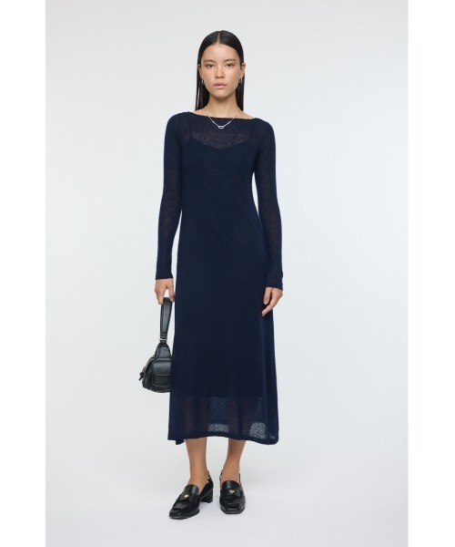 MOUSSY（マウジー）の「SHEER KNIT ドレス（ワンピース・レディース・杢グレー/ライトブルー/ネイビー・FREE）」の3枚目の写真