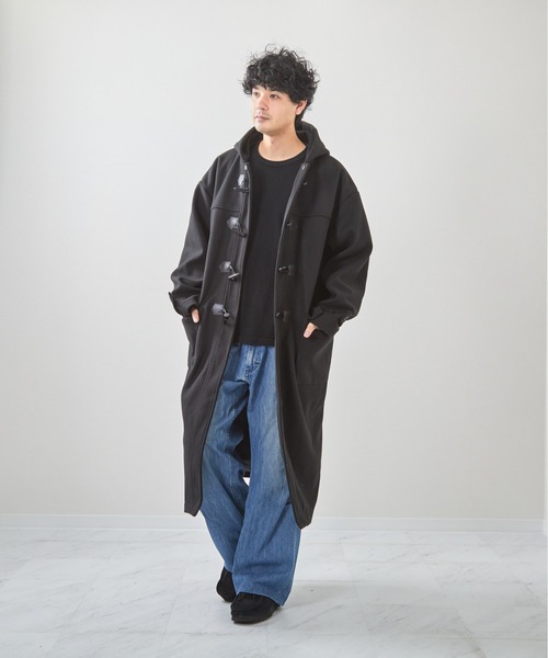 VIBGYOR(ヴィブジョー)の「フェイクメルトンダッフルコート(CN)(ダッフルコート・メンズ・ベージュ/チャコールグレー/ブラック・MEDIUM/X-LARGE/LARGE)」の1枚目の写真