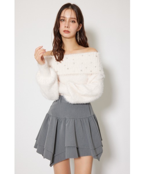 rienda(リエンダ)の「2WAYアシンメトリージャストウエストスカート 秋服 冬服(スカート・レディース・ブラック/グレー・MEDIUM/SMALL)」の14枚目の写真