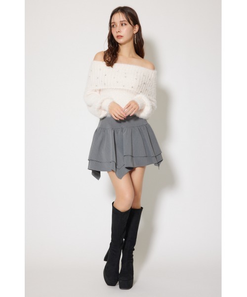 rienda(リエンダ)の「2WAYアシンメトリージャストウエストスカート 秋服 冬服(スカート・レディース・ブラック/グレー・MEDIUM/SMALL)」の15枚目の写真