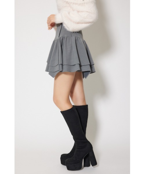 rienda(リエンダ)の「2WAYアシンメトリージャストウエストスカート 秋服 冬服(スカート・レディース・ブラック/グレー・MEDIUM/SMALL)」の6枚目の写真