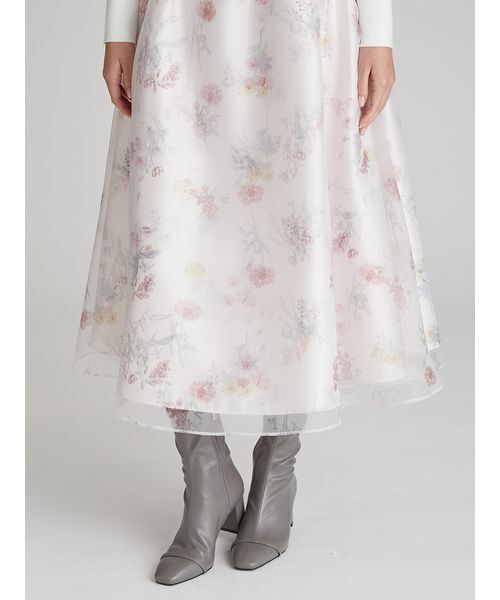 CELFORD(セルフォード)の「レイヤードフラワープリントスカート(スカート・レディース・ダークネイビー/オフホワイト/ライトピンク・36/38)」の10枚目の写真
