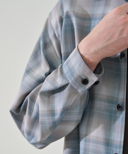 CITY TOKYO（シティトウキョウ）の「【CITY TOKYO/シティートーキョー】ｿﾌﾄﾄﾞﾚｰﾌﾟｵﾝﾌﾞﾚﾁｪｯｸｼｬﾂ（シャツ/ブラウス・メンズ・ブルーグレー/ダークネイビー・1/2）」の5枚目の写真