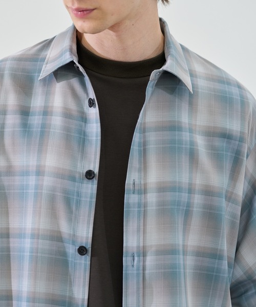 CITY TOKYO（シティトウキョウ）の「【CITY TOKYO/シティートーキョー】ｿﾌﾄﾄﾞﾚｰﾌﾟｵﾝﾌﾞﾚﾁｪｯｸｼｬﾂ（シャツ/ブラウス・メンズ・ブルーグレー/ダークネイビー・1/2）」の6枚目の写真