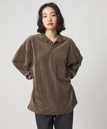 ＜CITEN＞ポロカラーベロアシャツ