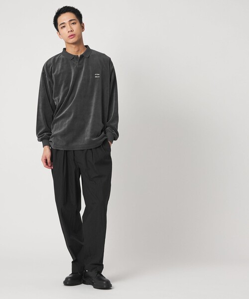 CITEN（シテン）の「＜CITEN＞ポロカラーベロアシャツ（ポロシャツ・メンズ・ダークグレー/モカ・M/L）」の10枚目の写真