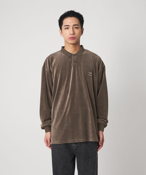 CITEN（シテン）の「＜CITEN＞ポロカラーベロアシャツ（ポロシャツ・メンズ・ダークグレー/モカ・M/L）」の11枚目の写真