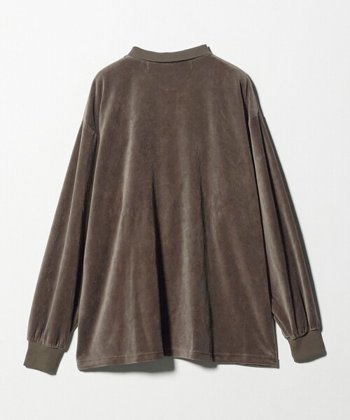 CITEN（シテン）の「＜CITEN＞ポロカラーベロアシャツ（ポロシャツ・メンズ・ダークグレー/モカ・M/L）」の15枚目の写真