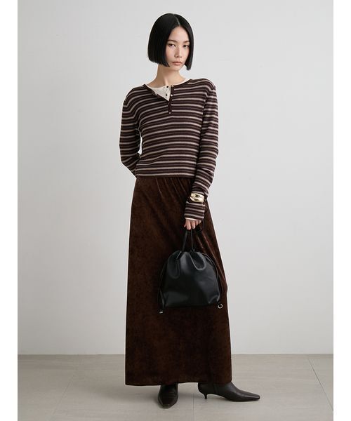 MIESROHE（ミースロエ）の「イージーベロアナロースカート（スカート・レディース・ブラウン/アイボリー/ブラック・0/1）」の20枚目の写真