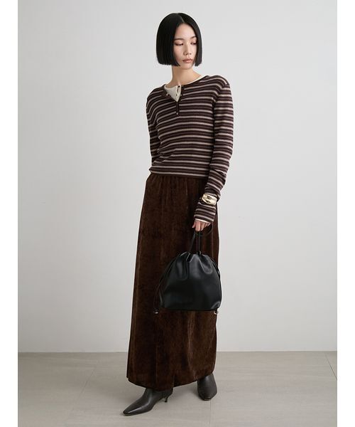 MIESROHE（ミースロエ）の「イージーベロアナロースカート（スカート・レディース・ブラウン/アイボリー/ブラック・0/1）」の21枚目の写真