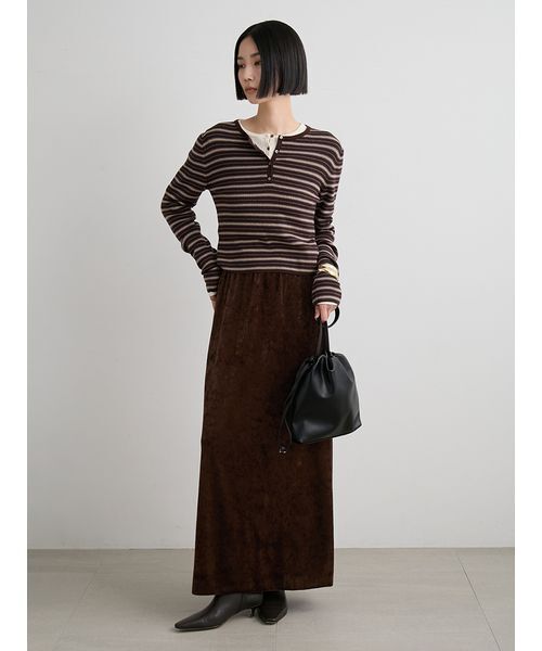 MIESROHE（ミースロエ）の「イージーベロアナロースカート（スカート・レディース・ブラウン/アイボリー/ブラック・0/1）」の22枚目の写真