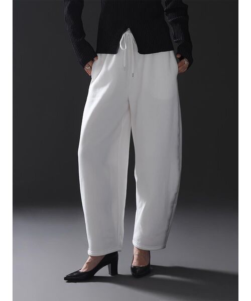 :ETHROF(イーサオブ)の「METALLIC PRINT SWEATPANTS(スウェットパンツ・レディース・チャコール/オフホワイト・FREE)」の1枚目の写真