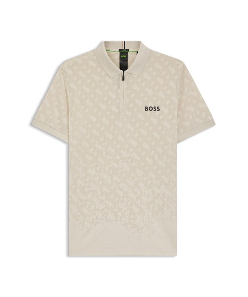 BOSS(ボス)の「アクティブ クイックドライ ポロシャツ グラデーション モノグラムジャカード(ポロシャツ・メンズ・ベージュ/レッド・M/L/XXL/XXXL/XL/S)」の7枚目の写真