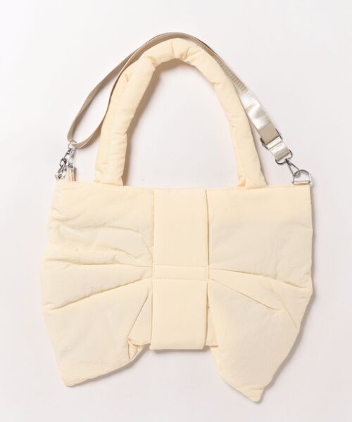 Cielo（シエロ）の「【Cielo/シエロ】Big ribbon tote bag / ビッグリボントートバッグ（トートバッグ・レディース・ブラック/アイボリー・FREE）」の3枚目の写真