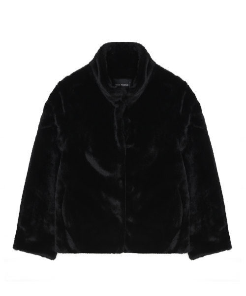 NICK&NICOLE（ニックアンドニコール）の「HIGH NECK SOFT FUR JACKET_2 COLOR（ムートンコート・レディース・その他・FREE/SMALL/BLACK）」の6枚目の写真