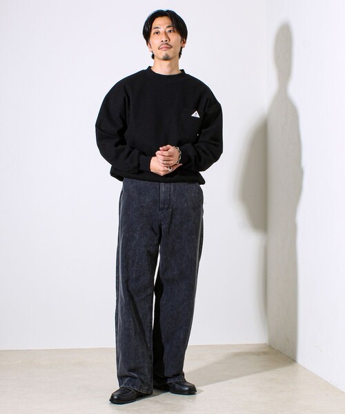 GEVACO（ゲバコ）の「【GEVACO/ゲバコ】ウールライクプルオーバー（スウェット・メンズ・ブラック/ダークブラウン/グレー・M/L）」の4枚目の写真