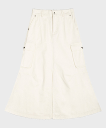 Fallett（ファレット）の「ロングカーゴシャーリングスカートアイボリー（スカート）」
