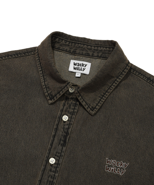 Wacky WiLLy(ワッキーウィリー)の「デニム長袖シャツブラウン(シャツ/ブラウス・レディース・その他・SMALL/MEDIUM/LARGE/X-LARGE)」の4枚目の写真