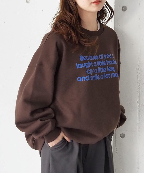 tiptop(ティップトップ)の「裏起毛フロッキーロゴプルオーバー(スウェット・レディース・アイボリー/グレー/ブラウン・FREE)」の22枚目の写真