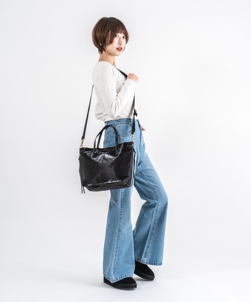 Jack Gomme(ジャックゴム)の「【JACK GOMME】ショルダーバッグ EMY Sac cabas(ショルダーバッグ・レディース・ブラック/ライラック/クリーム/シルバー/ネイビー/ダークグリーン・FREE)」の19枚目の写真