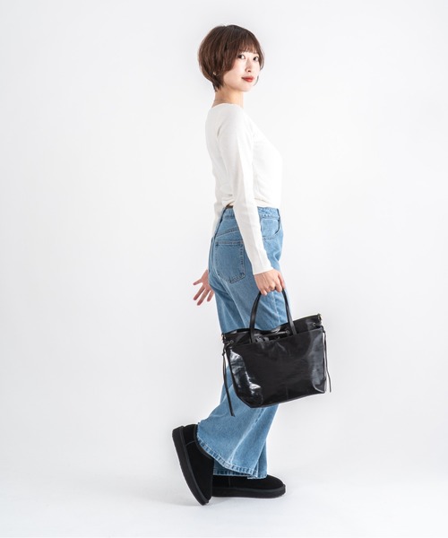 Jack Gomme(ジャックゴム)の「【JACK GOMME】ショルダーバッグ EMY Sac cabas(ショルダーバッグ・レディース・ブラック/ライラック/クリーム/シルバー/ネイビー/ダークグリーン・FREE)」の20枚目の写真
