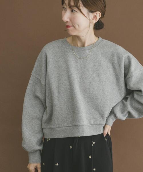 ITEMS URBANRESEARCH（アイテムズ アーバンリサーチ）の「『UR TECH』ハイヒートコットンクルーネックスウェット（スウェット・レディース・ブラック/グレー/ボルドー・FREE）」の2枚目の写真