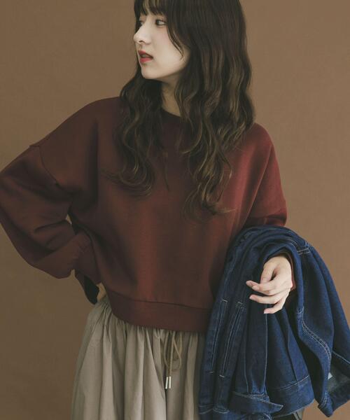 ITEMS URBANRESEARCH（アイテムズ アーバンリサーチ）の「『UR TECH』ハイヒートコットンクルーネックスウェット（スウェット・レディース・ブラック/グレー/ボルドー・FREE）」の3枚目の写真