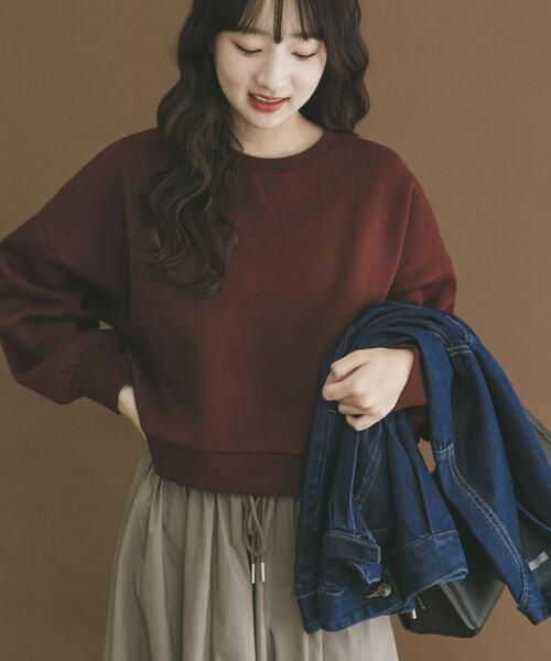 ITEMS URBANRESEARCH（アイテムズ アーバンリサーチ）の「『UR TECH』ハイヒートコットンクルーネックスウェット（スウェット・レディース・ブラック/グレー/ボルドー・FREE）」の5枚目の写真