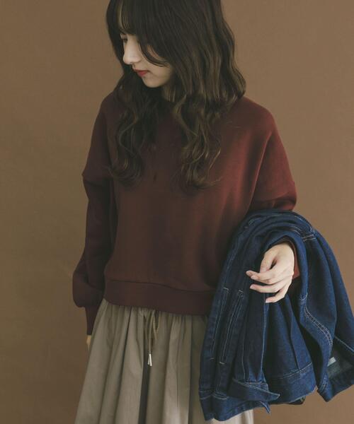 ITEMS URBANRESEARCH（アイテムズ アーバンリサーチ）の「『UR TECH』ハイヒートコットンクルーネックスウェット（スウェット・レディース・ブラック/グレー/ボルドー・FREE）」の7枚目の写真