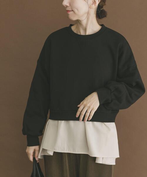 ITEMS URBANRESEARCH（アイテムズ アーバンリサーチ）の「『UR TECH』ハイヒートコットンクルーネックスウェット（スウェット・レディース・ブラック/グレー/ボルドー・FREE）」の13枚目の写真