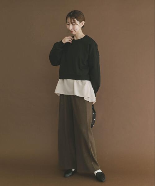 ITEMS URBANRESEARCH（アイテムズ アーバンリサーチ）の「『UR TECH』ハイヒートコットンクルーネックスウェット（スウェット・レディース・ブラック/グレー/ボルドー・FREE）」の14枚目の写真