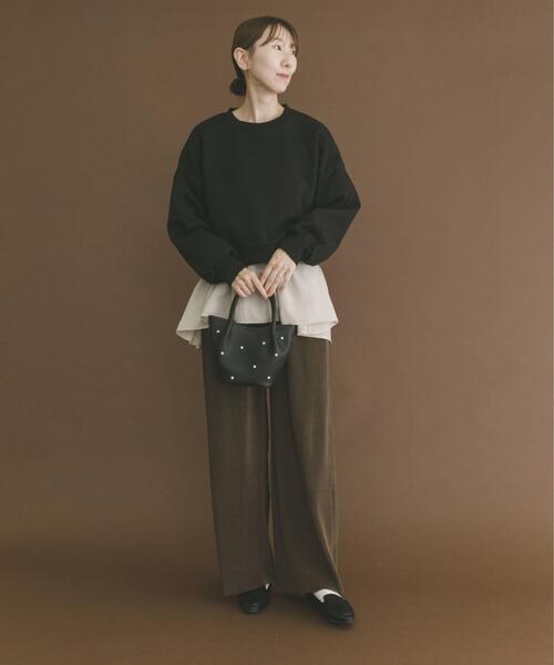 ITEMS URBANRESEARCH（アイテムズ アーバンリサーチ）の「『UR TECH』ハイヒートコットンクルーネックスウェット（スウェット・レディース・ブラック/グレー/ボルドー・FREE）」の15枚目の写真