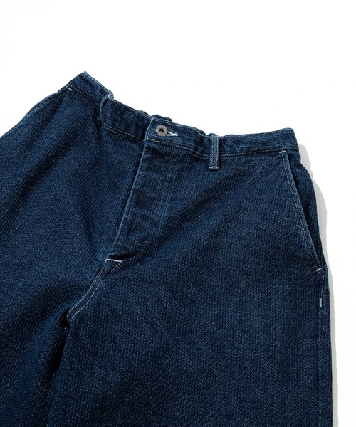 AOZORA（アオゾラ）の「AOZORA/アオゾラ　刺し子デニム ロールアップパンツ（デニムパンツ・メンズ・インディゴブルー・X-LARGE/LARGE/MEDIUM）」の7枚目の写真