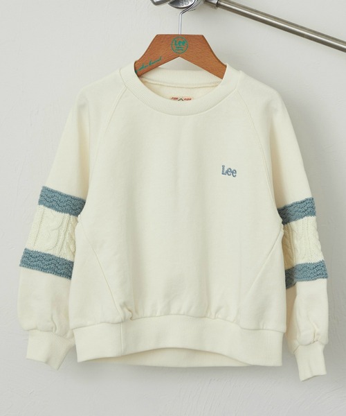 Lee（リー）の「【110-150cm】キッズ ニットパネルスリーブスウェット（スウェット・キッズ・サックスブルー/ライム/ピンク・110/120/130/140/150）」の2枚目の写真