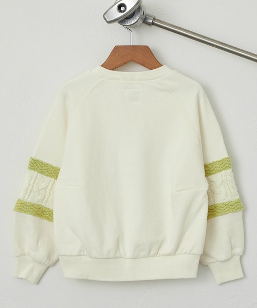 Lee（リー）の「【110-150cm】キッズ ニットパネルスリーブスウェット（スウェット・キッズ・サックスブルー/ライム/ピンク・110/120/130/140/150）」の8枚目の写真