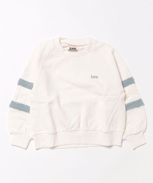 Lee（リー）の「【110-150cm】キッズ ニットパネルスリーブスウェット（スウェット・キッズ・サックスブルー/ライム/ピンク・110/120/130/140/150）」の6枚目の写真